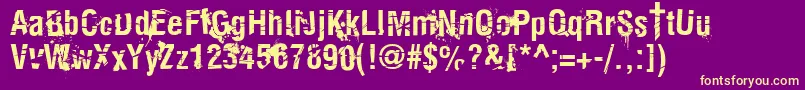 More about KeetanoKatanaKillbill Font KeetanoKatanaKillbill Font – Yellow Fonts on Purple Background