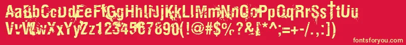 KeetanoKatanaKillbill-fontti – keltaiset fontit punaisella taustalla