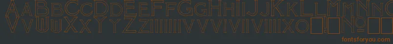 Шрифт MosaicOutline – коричневые шрифты на чёрном фоне