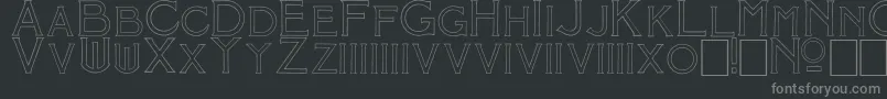 MosaicOutline-fontti – harmaat kirjasimet mustalla taustalla