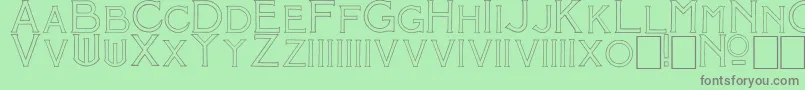 MosaicOutline Font – Gray Fonts on Green Background