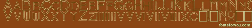 MosaicOutline-fontti – vihreät fontit ruskealla taustalla