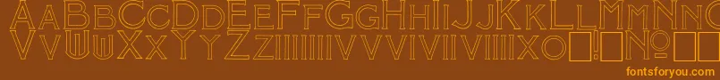 MosaicOutline Font – Orange Fonts on Brown Background