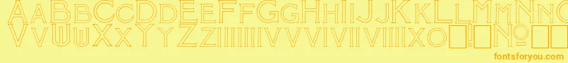 MosaicOutline-Schriftart – Orangefarbene Schriften auf gelbem Hintergrund