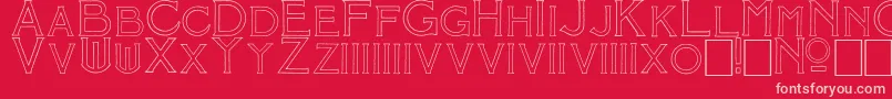 MosaicOutline Font – Pink Fonts on Red Background