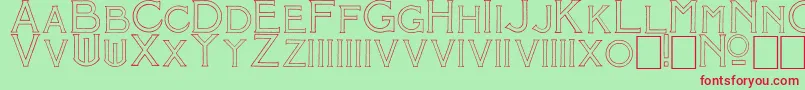 MosaicOutline Font – Red Fonts on Green Background