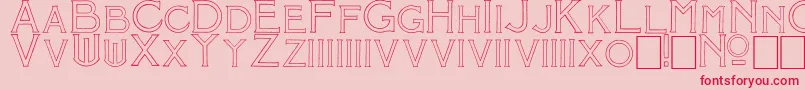 フォントMosaicOutline – ピンクの背景に赤い文字
