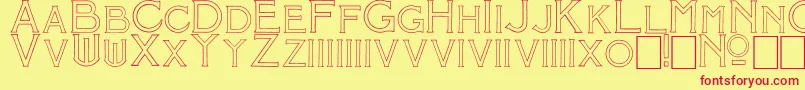 フォントMosaicOutline – 赤い文字の黄色い背景