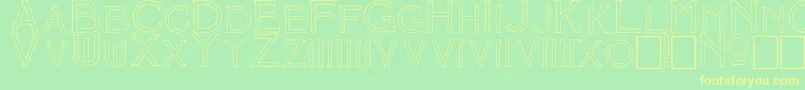 MosaicOutline Font – Yellow Fonts on Green Background