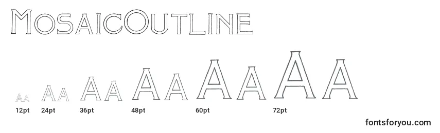 Размеры шрифта MosaicOutline