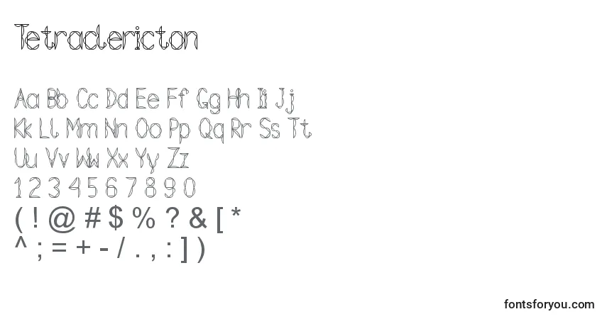 Шрифт Tetraclericton – алфавит, цифры, специальные символы