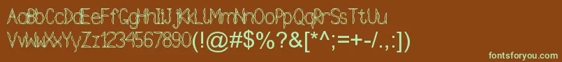 Шрифт Tetraclericton – зелёные шрифты на коричневом фоне