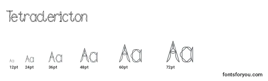 Größen der Schriftart Tetraclericton