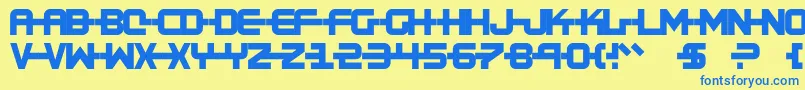Kinexx Font – Blue Fonts on Yellow Background