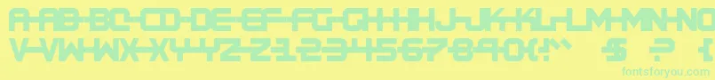 Fonte Kinexx – fontes verdes em um fundo amarelo