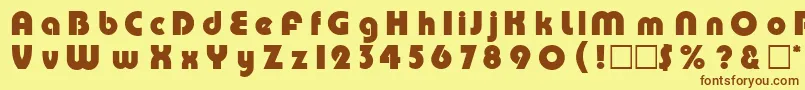 DgPump Font – Brown Fonts on Yellow Background