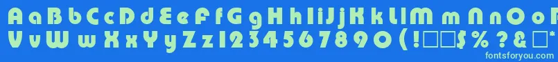 DgPump Font – Green Fonts on Blue Background