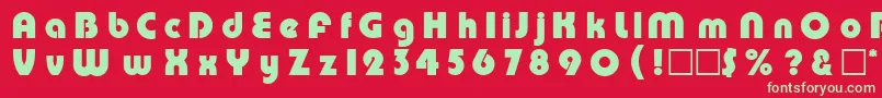 Fonte DgPump – fontes verdes em um fundo vermelho