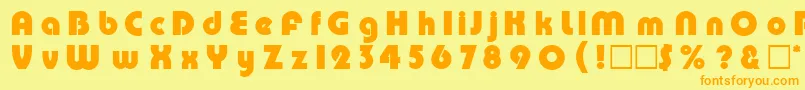 DgPump Font – Orange Fonts on Yellow Background