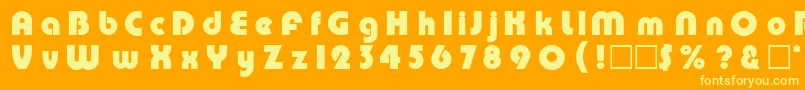 DgPump-Schriftart – Gelbe Schriften auf orangefarbenem Hintergrund