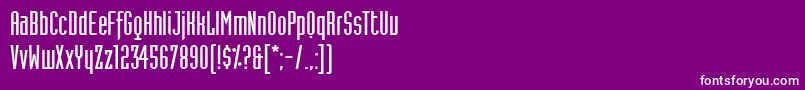 Fonte IndustriaLtSolidA – fontes brancas em um fundo violeta