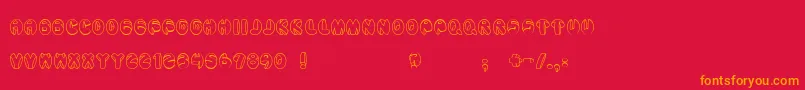 フォントAragon – 赤い背景にオレンジの文字