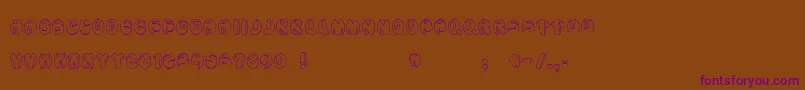 フォントAragon – 紫色のフォント、茶色の背景