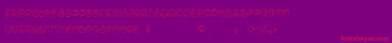 Aragon-fontti – punaiset fontit violetilla taustalla