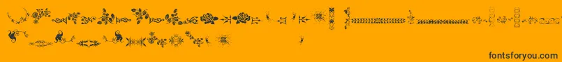 Подробнее о шрифте UnpublishedOrnamentsTwo Шрифт UnpublishedOrnamentsTwo – чёрные шрифты на оранжевом фоне