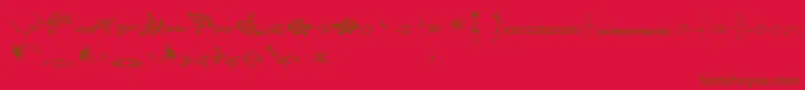 Weitere Informationen zur UnpublishedOrnamentsTwo-Schriftart UnpublishedOrnamentsTwo-Schriftart – Braune Schriften auf rotem Hintergrund