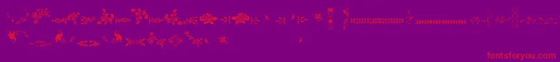 UnpublishedOrnamentsTwo Font – Red Fonts on Purple Background