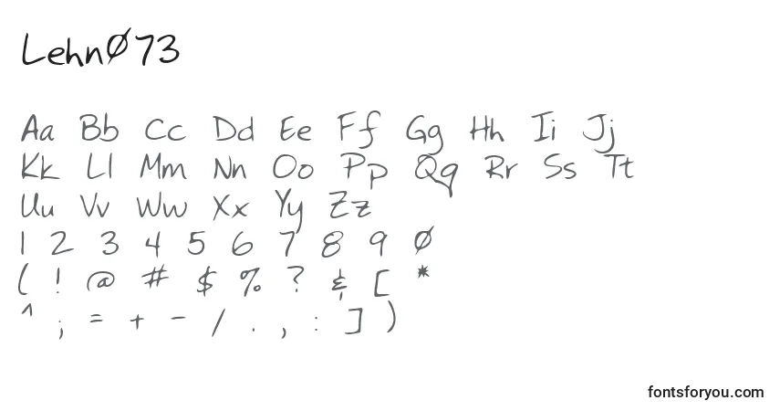 Czcionka Lehn073 – alfabet, cyfry, specjalne znaki