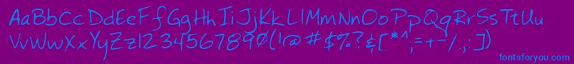 Lehn073 Font – Blue Fonts on Purple Background