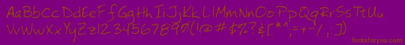Lehn073 Font – Brown Fonts on Purple Background