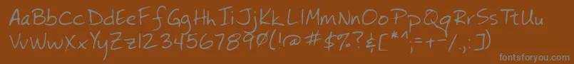 フォントLehn073 – 茶色の背景に灰色の文字