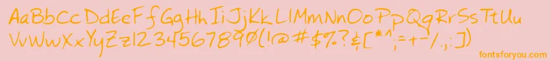 Lehn073 Font – Orange Fonts on Pink Background