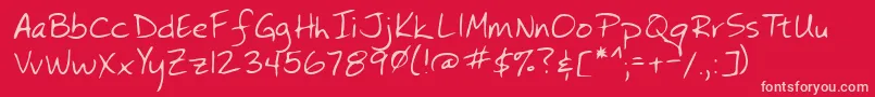 Lehn073 Font – Pink Fonts on Red Background