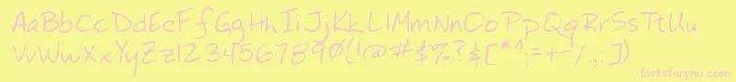 Lehn073-fontti – vaaleanpunaiset fontit keltaisella taustalla
