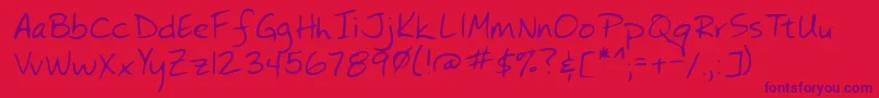 Lehn073 Font – Purple Fonts on Red Background