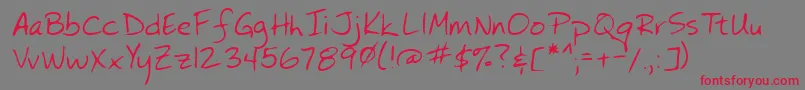 フォントLehn073 – 赤い文字の灰色の背景