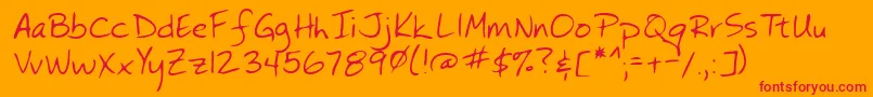 フォントLehn073 – オレンジの背景に赤い文字