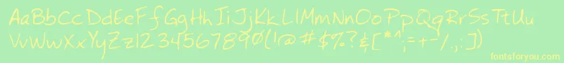Lehn073 Font – Yellow Fonts on Green Background