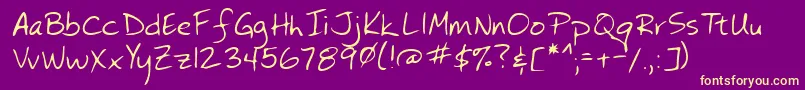 Lehn073 Font – Yellow Fonts on Purple Background