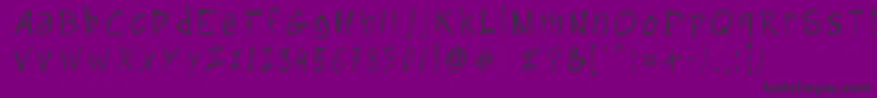 GuruHand12008-Schriftart – Schwarze Schriften auf violettem Hintergrund