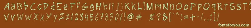 Шрифт GuruHand12008 – зелёные шрифты на коричневом фоне