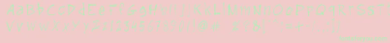 GuruHand12008 Font – Green Fonts on Pink Background