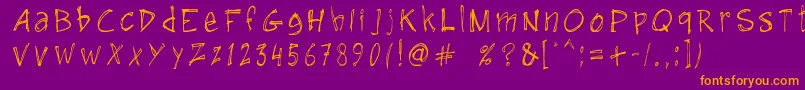 GuruHand12008 Font – Orange Fonts on Purple Background