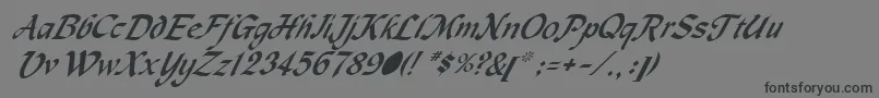 Шрифт MachumaineItalic – чёрные шрифты на сером фоне