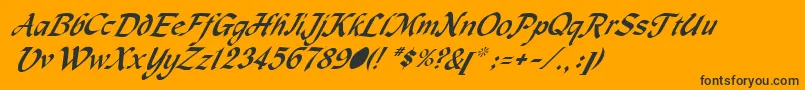 MachumaineItalic-Schriftart – Schwarze Schriften auf orangefarbenem Hintergrund