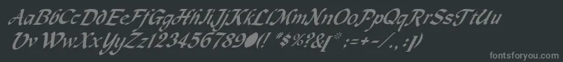 MachumaineItalic-Schriftart – Graue Schriften auf schwarzem Hintergrund